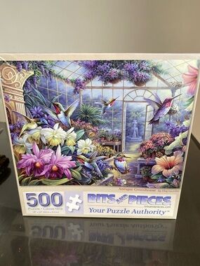 Bits And Pieces Puzzle Antique Greenhouse Hummingbird jigsaw